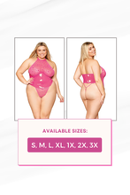 Load image into Gallery viewer, Flocked Heart Stretch Vinyl Halter Teddy