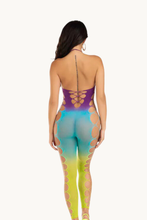 Load image into Gallery viewer, Seamless ombre faux lace up footless bodystocking