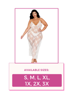 Load image into Gallery viewer, Delicate Eyelash Lace Gown and G-String Set with Pearl & Chain Straps