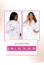 Load image into Gallery viewer, Satin and eyelash lace trim bridal robe, Robe with Satin Belt