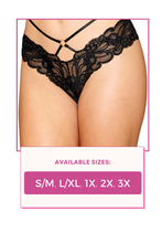Load image into Gallery viewer, Stretch lace cheeky open-crotch thong