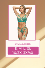 Load image into Gallery viewer, Lace and Strappy Elastic Bra with Panty and Neck choker