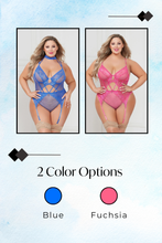 Load image into Gallery viewer, Lace & Dot Mesh Teddy with Removable Collar, Underwire, Gold Hardware & Removable Garters