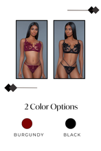 Load image into Gallery viewer, Two Piece Floral Bra Set, Non-Padded Underwire Bra with Strappy Thong