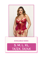 Load image into Gallery viewer, Two-Piece Lurex Lace and Mesh Bustier Set with Removable Garters