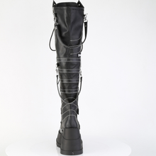 Load image into Gallery viewer, Over-The-Knee Boots with Spike Plate Straps, Contrast Stitching & Inner Zip