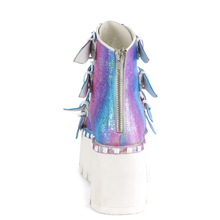 Load image into Gallery viewer, 3.5" Chunky Heel Studded Platform Bootie Sandal with Buckle Straps and Back Zip