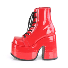 Load image into Gallery viewer, 5" Chunky Heel Platform Lace-Up Ankle Boot with Metal Back Zip Closure