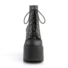 Load image into Gallery viewer, 5" Chunky Heel Platform Lace-Up Ankle Boot with Metal Back Zip Closure