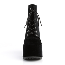 Load image into Gallery viewer, 5" Chunky Heel Platform Lace-Up Ankle Boot with Metal Back Zip Closure