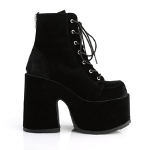 Load image into Gallery viewer, 5" Chunky Heel Platform Lace-Up Ankle Boot with Metal Back Zip Closure