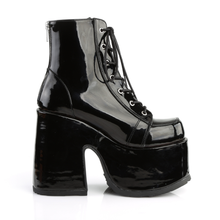Load image into Gallery viewer, 5" Chunky Heel Platform Lace-Up Ankle Boot with Metal Back Zip Closure