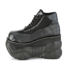 Load image into Gallery viewer, Black Vegan Leather Chunky Platform Lace-Up Ankle Boot
