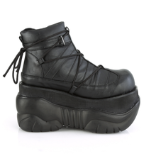 Load image into Gallery viewer, 4" Platform Ankle Bootie with Padded Collar, Hook and Loop Straps and Lace-Up Front