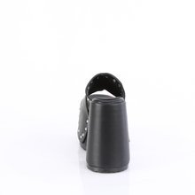Load image into Gallery viewer, 5" Chunky Heel 3" Platform Slide Sandals with Silver Chrome Plated Round Studs