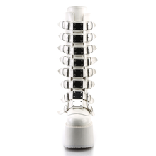 Load image into Gallery viewer, Platform Knee-High Boots with 8 Buckle Straps, Metal Plate Details, and Back Metal Zip Closure
