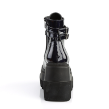 Load image into Gallery viewer, Platform Lace-Up Front Ankle Boots with Double Buckled Ankle Straps and Inner Side Zip