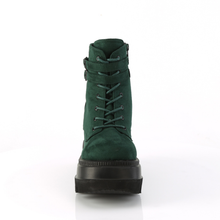 Load image into Gallery viewer, Platform Lace-Up Front Ankle Boots with Double Buckled Ankle Straps and Inner Side Zip