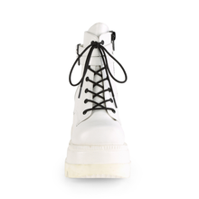 Load image into Gallery viewer, Platform Lace-Up Front Ankle Boots with Double Buckled Ankle Straps and Inner Side Zip