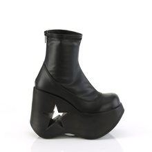 Load image into Gallery viewer, Star Cutout Platform Wedge Stretch Ankle Boots with Back Metal Zip Closure