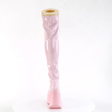 Load image into Gallery viewer, Star Cutout Platform Wedge Lace-Up Stretch Thigh-High Boots with Full-Length Outside Metal Zip
