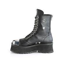 Load image into Gallery viewer, Ankle Boots with Silver Chrome Metal Toe Cap and Back Zip Closure