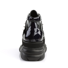 Load image into Gallery viewer, 3" Platform Lace-Up Shoes with Cone Studded Hook N' Loop Ankle Strap and UV Reactive Tongue Detail