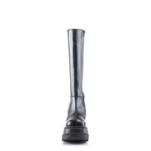 Load image into Gallery viewer, 4.5" Stacked Wedge Platform Knee High Boots with Inner Side Zip Closure
