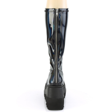 Load image into Gallery viewer, 4.5" (114mm) Wedge Platform Stretch Knee High Boots with Full Length Back Metal Zip Closure