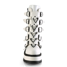 Load image into Gallery viewer, 2" (51mm) Platform Lace-Up Front Mid-Calf Boots with 5 Buckle Straps & Triangle Ring Hardware
