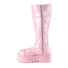 Load image into Gallery viewer, 2" (51mm) Platform Knee High Boots with Patching Details & Inner Side Metal Zip Closure
