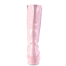Load image into Gallery viewer, 2" (51mm) Platform Knee High Boots with Patching Details & Inner Side Metal Zip Closure
