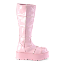 Load image into Gallery viewer, 2" (51mm) Platform Knee High Boots with Patching Details & Inner Side Metal Zip Closure