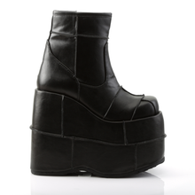 Load image into Gallery viewer, 7" (17.8cm) Platform Ankle Boots with Patching Details & Side Zip Closure
