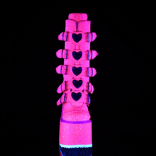 Load image into Gallery viewer, Platform Mid-Calf Boots with 5 Buckle Straps and Heart-Shaped Metal Plate Details