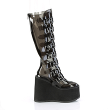 Load image into Gallery viewer, Platform Knee High Boots with 8 Buckle Straps & Metal Plate Details