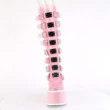 Load image into Gallery viewer, Platform Knee High Boots with 8 Buckle Straps & Metal Plate Details