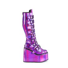 Load image into Gallery viewer, Knee High Boots with 8 Buckle Straps and Metal Plate Details