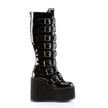 Load image into Gallery viewer, Knee High Boots with 8 Buckle Straps and Metal Plate Details