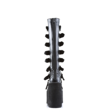Load image into Gallery viewer, Knee High Boots with 8 Buckle Straps and Metal Plate Details