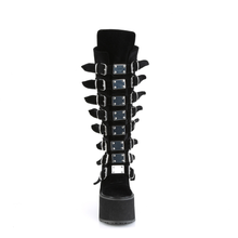 Load image into Gallery viewer, Knee High Boots with 8 Buckle Straps and Metal Plate Details