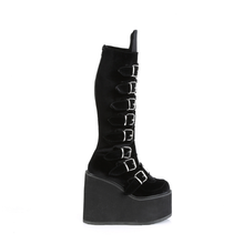 Load image into Gallery viewer, Knee High Boots with 8 Buckle Straps and Metal Plate Details