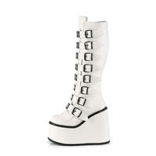 Load image into Gallery viewer, Knee High Boots with 8 Buckle Straps and Metal Plate Details