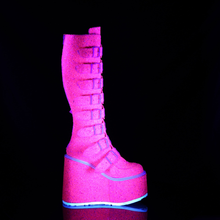 Load image into Gallery viewer, Knee High Boots with 8 Buckle Straps and Metal Plate Hardware