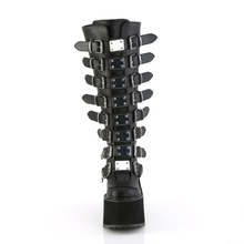 Load image into Gallery viewer, Wide Calf Knee High Boots with 8 Buckle Straps