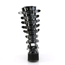 Load image into Gallery viewer, Wide Calf Knee High Boots with 8 Buckle Straps