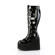 Load image into Gallery viewer, Wide Calf Knee High Boots with 8 Buckle Straps