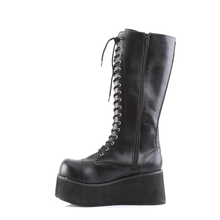 Load image into Gallery viewer, Platform Lace-Up Knee High Boots with Buckle Straps and Inner Metal Zip Closure