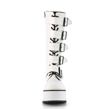 Load image into Gallery viewer, Platform Lace-Up Knee High Boots with Buckle Straps and Full Inner Metal Zip Closure