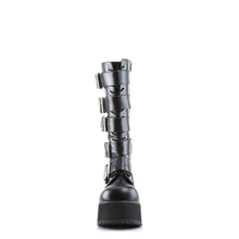 Load image into Gallery viewer, Platform Lace-Up Knee High Boots with Buckle Straps and Full Inner Metal Zip Closure